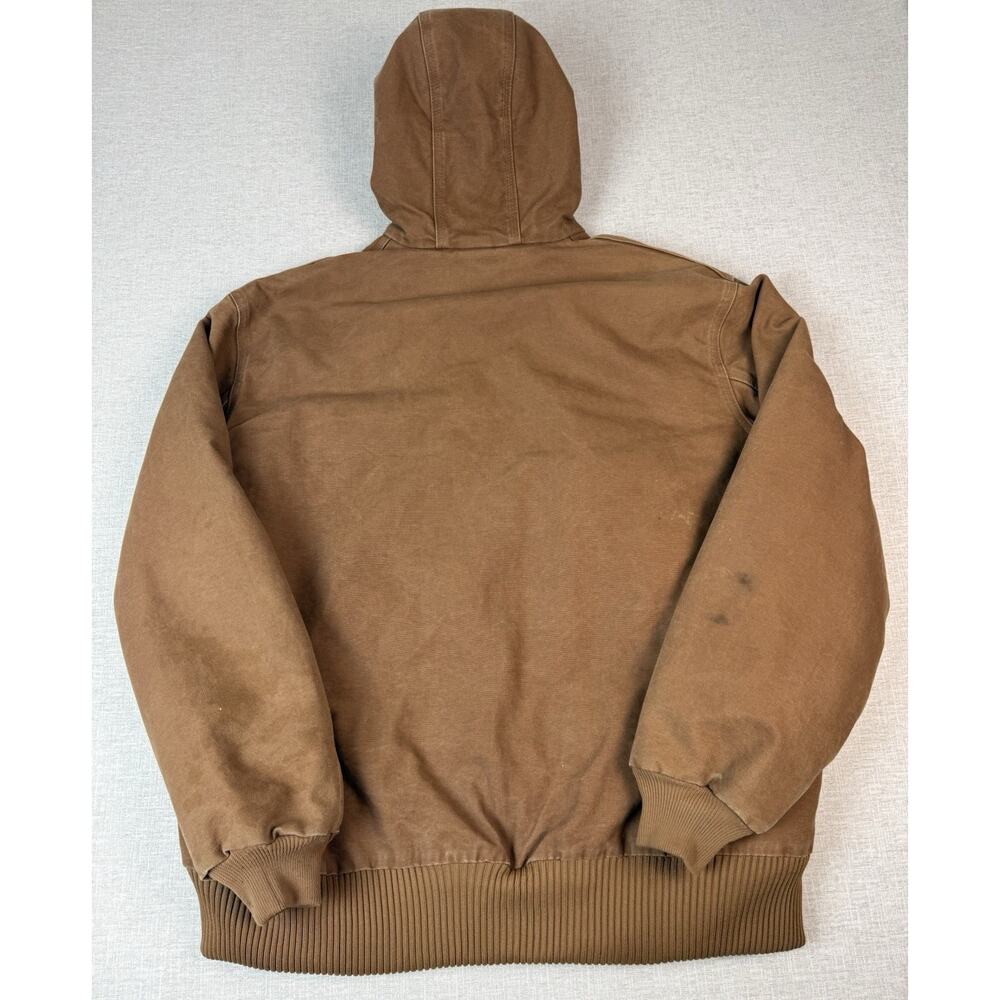 Carhartt J130 Brown Duck Active Jacket Hooded Quilt Lined Mens XLT USA Workwear - Picture 2 of 8